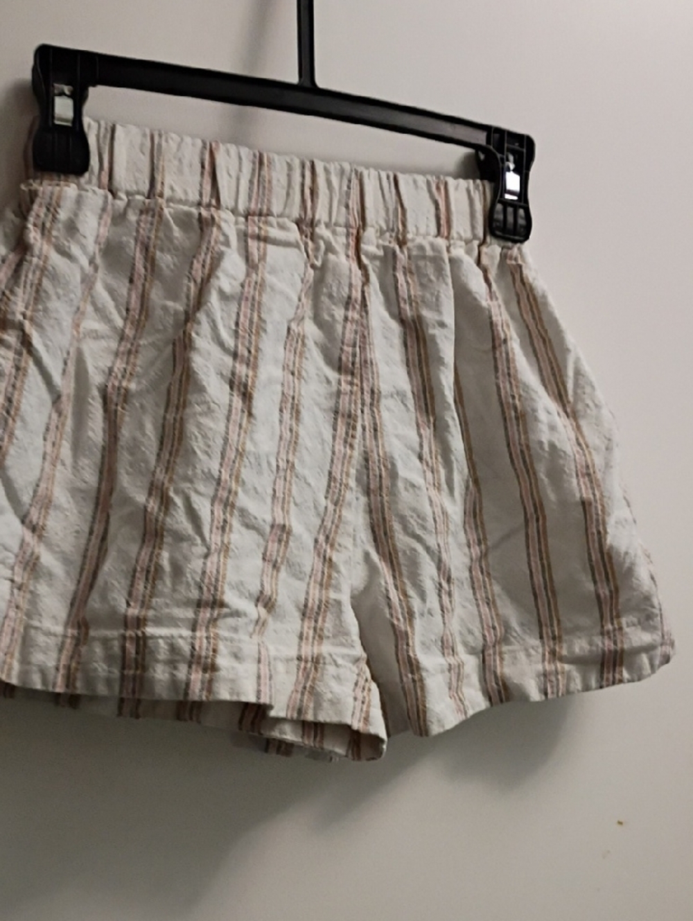 Zara Drawstring Stripe Shorts - Cream with Tan Stripes - Picture 6 of 6